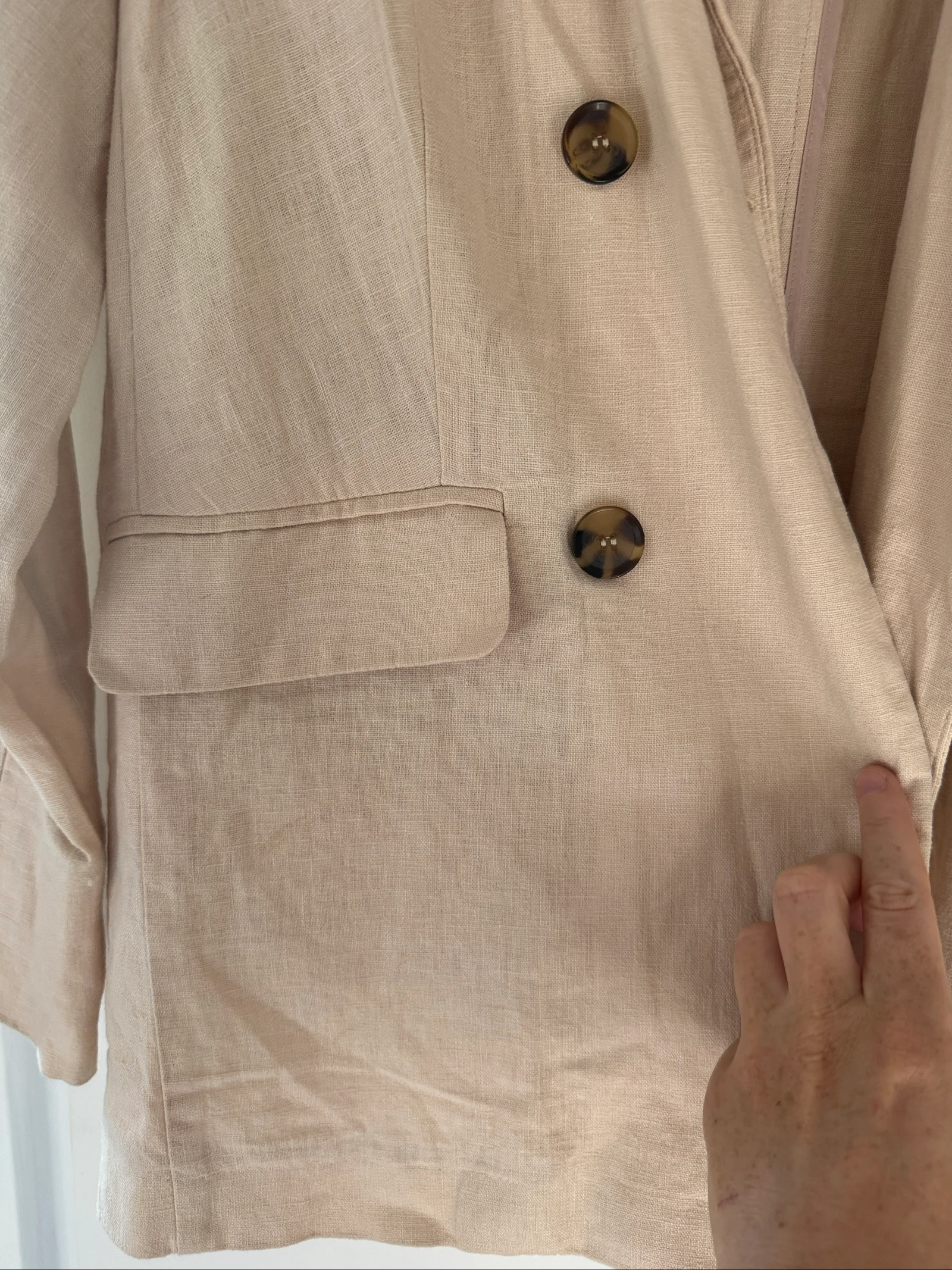 Blazer leve Camaïeu rosa pálido / salmão - Linho e viscose - Tamanho 40 – photo 6